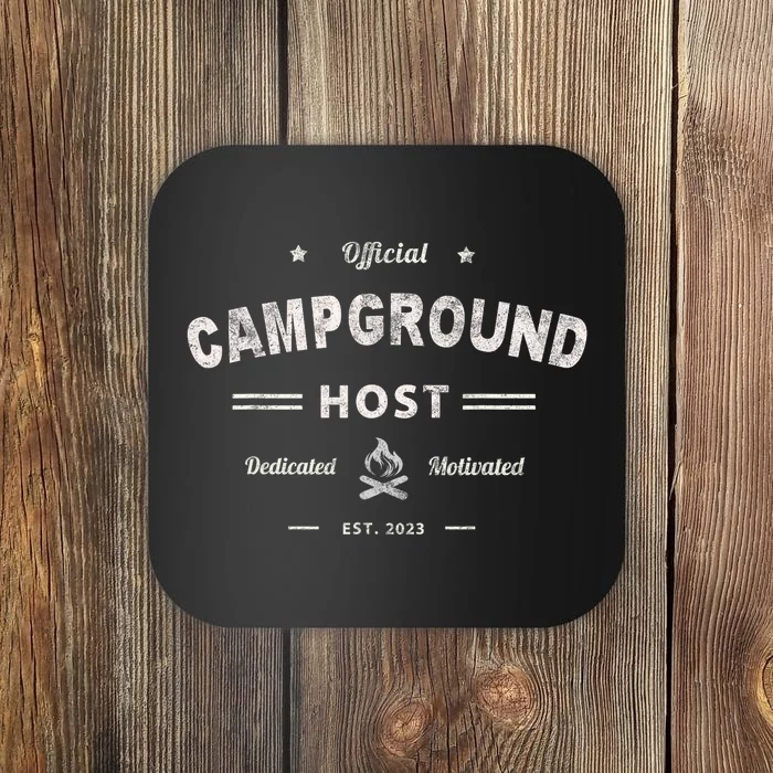 Vintage CAMPGROUND HOST Squad Summer Camp Campsite Staff Coaster