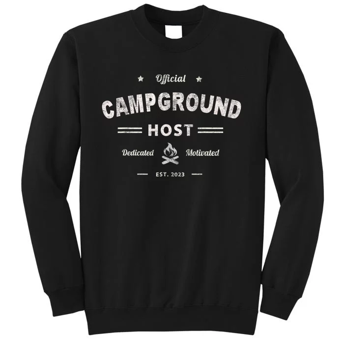 Vintage CAMPGROUND HOST Squad Summer Camp Campsite Staff Tall Sweatshirt