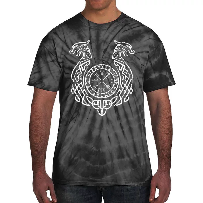 Viking Compass Helm Of Awe Norse Mythology Tie-Dye T-Shirt