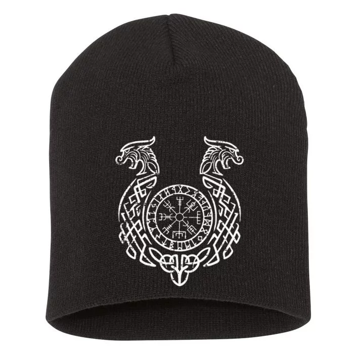 Viking Compass Helm Of Awe Norse Mythology Short Acrylic Beanie