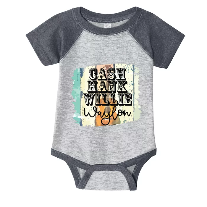 Vintage Cash Hank Willie Guitar Country Music Infant Baby Jersey Bodysuit