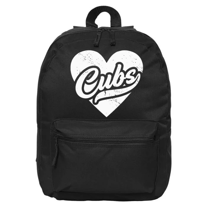 Vintage Cubs High School Spirit Go Cubs Pride Cubs Love 16 in Basic Backpack