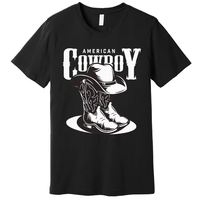 Vintage Cowboy Howdy Rodeo Western Vintage Country Southern Premium T-Shirt