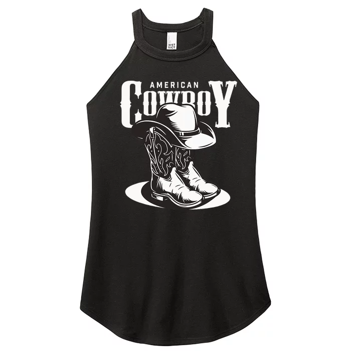 Vintage Cowboy Howdy Rodeo Western Vintage Country Southern Women’s Perfect Tri Rocker Tank