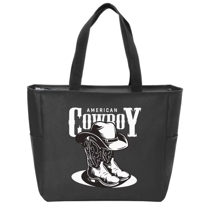 Vintage Cowboy Howdy Rodeo Western Vintage Country Southern Zip Tote Bag