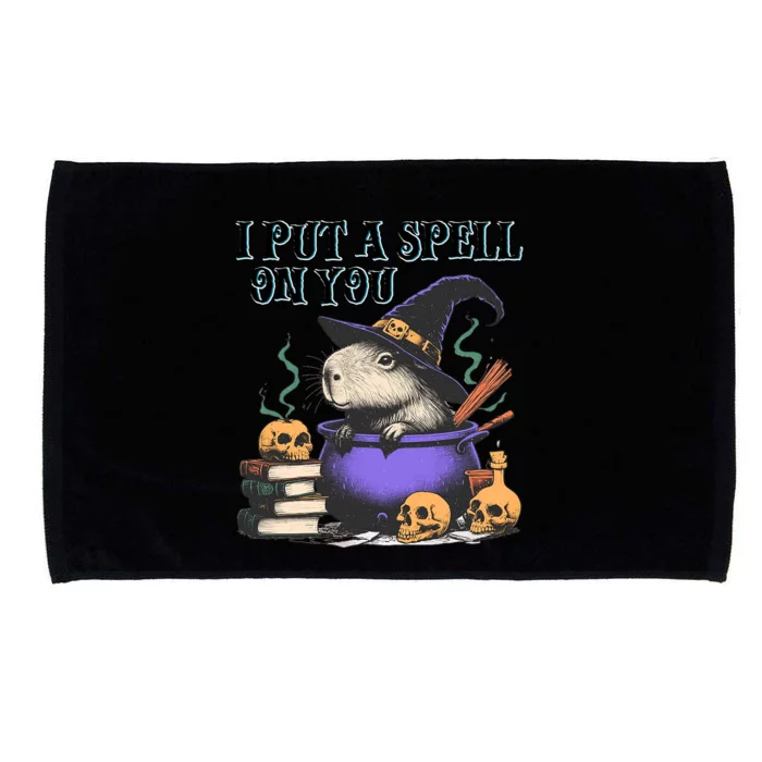 Vintage Capybara Halloween I Put Spell On You Microfiber Hand Towel