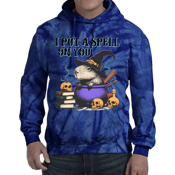 Vintage Capybara Halloween I Put Spell On You Tie Dye Hoodie