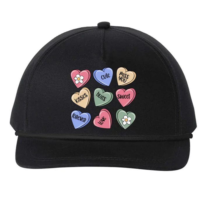 Valentine Candy Hearts Cute Gift Snapback Five-Panel Rope Hat