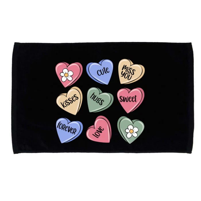 Valentine Candy Hearts Cute Gift Microfiber Hand Towel