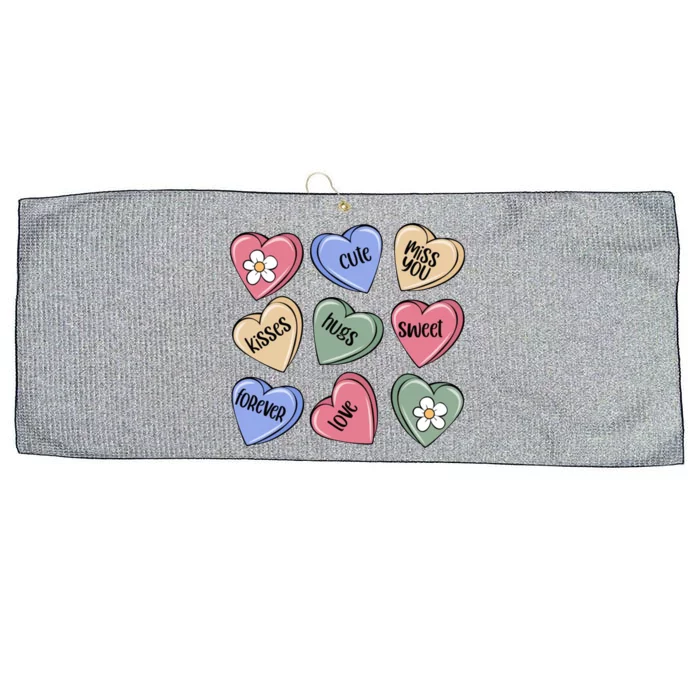 Valentine Candy Hearts Cute Gift Large Microfiber Waffle Golf Towel