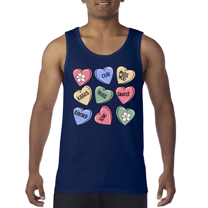 Valentine Candy Hearts Cute Gift Tank Top