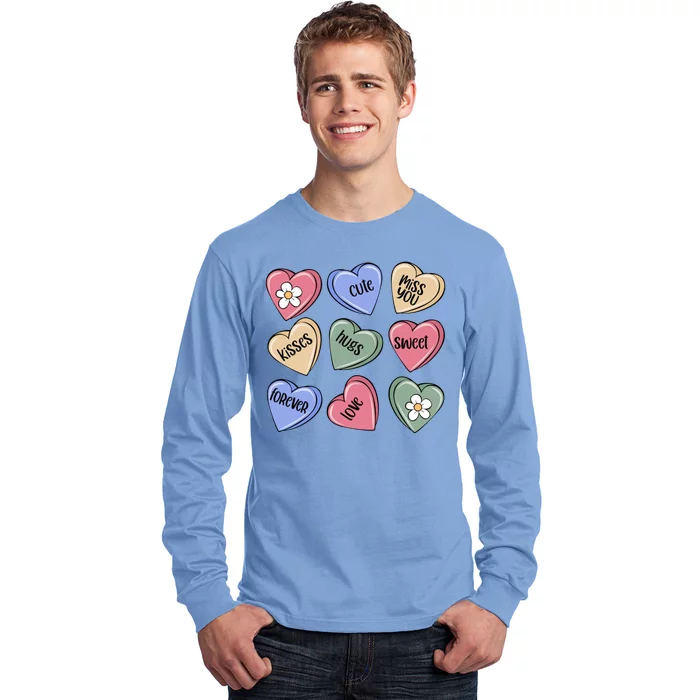 Valentine Candy Hearts Cute Gift Long Sleeve Shirt