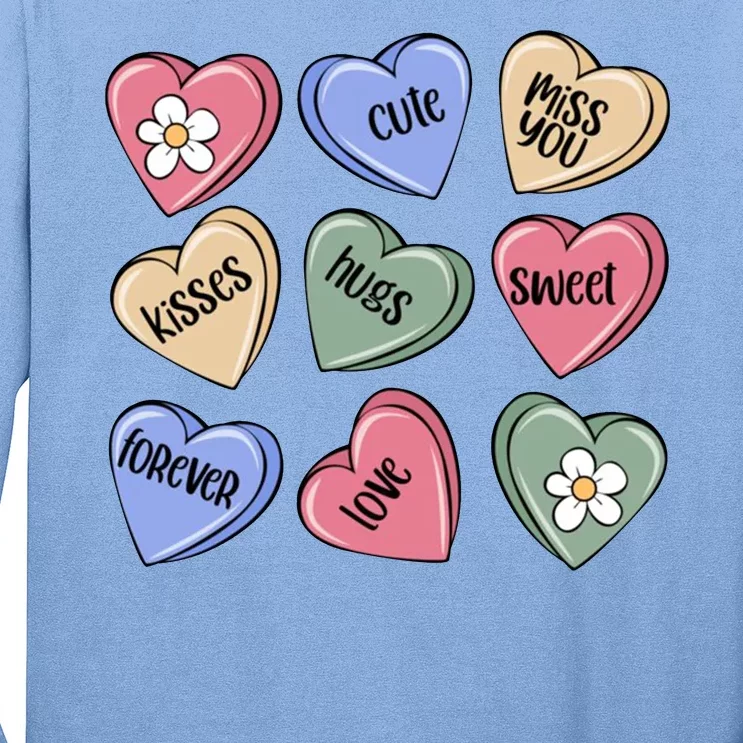 Valentine Candy Hearts Cute Gift Long Sleeve Shirt