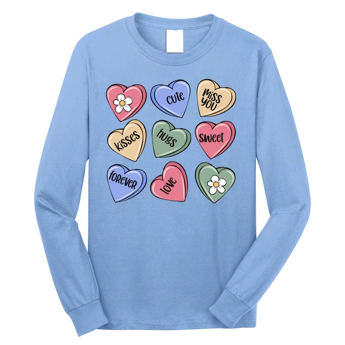 Valentine Candy Hearts Cute Gift Long Sleeve Shirt