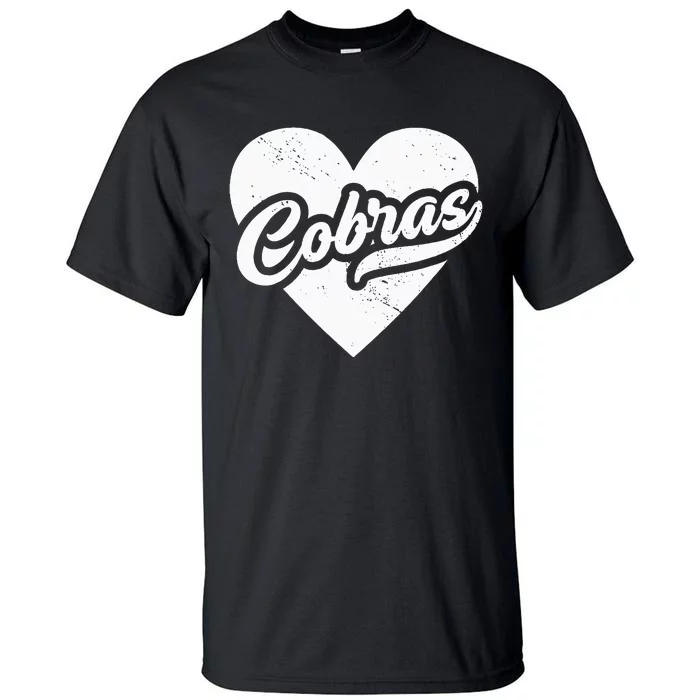 Vintage Cobras High School Spirit Go Cobras Love Tall T-Shirt