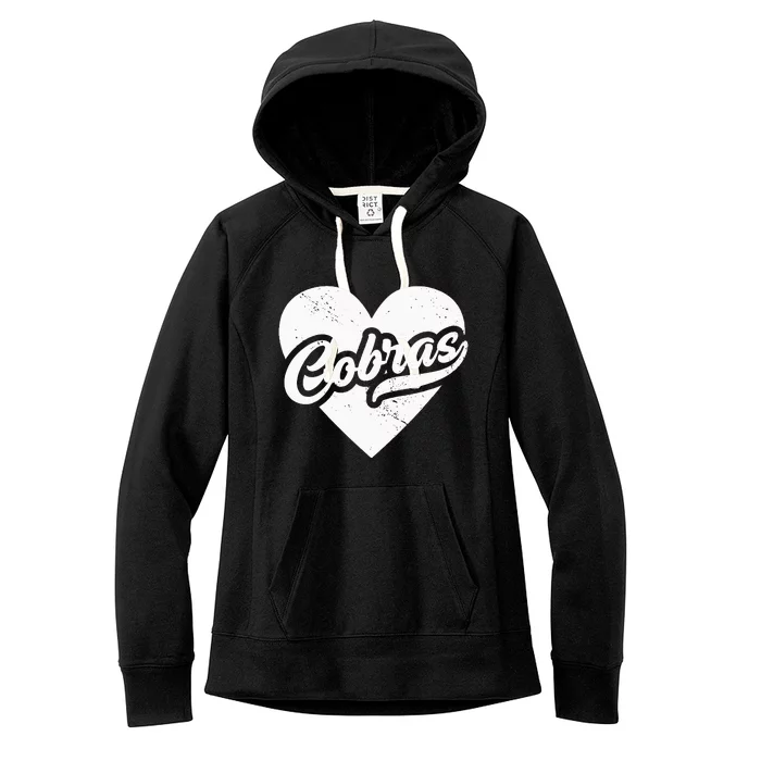 Vintage Cobras High School Spirit Go Cobras Love Women's Fleece Hoodie