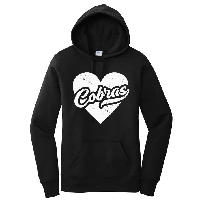 Vintage Cobras High School Spirit Go Cobras Love Women's Pullover Hoodie