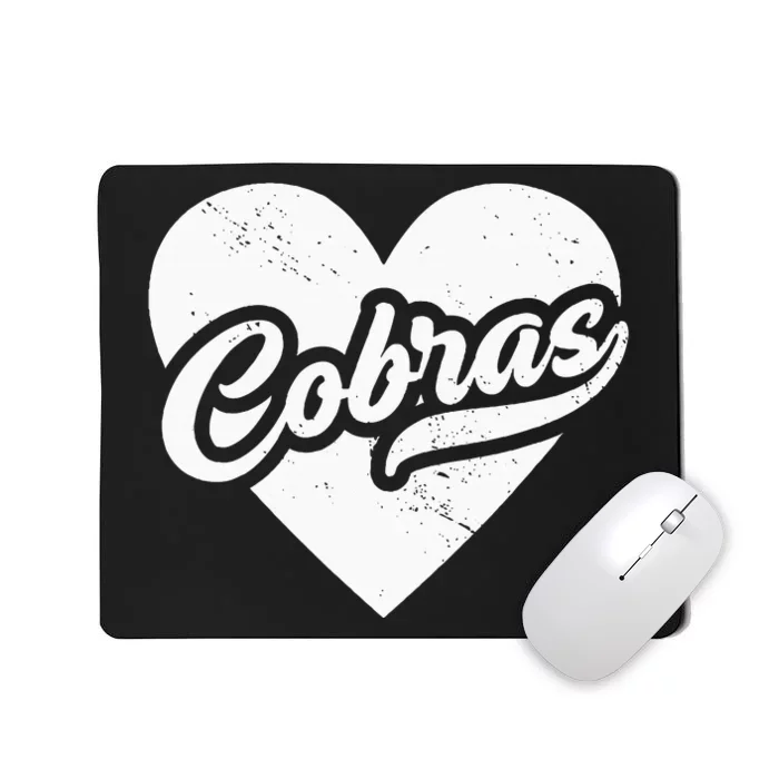 Vintage Cobras High School Spirit Go Cobras Love Mousepad