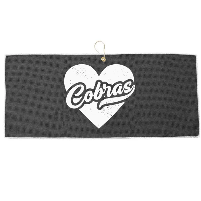 Vintage Cobras High School Spirit Go Cobras Love Large Microfiber Waffle Golf Towel