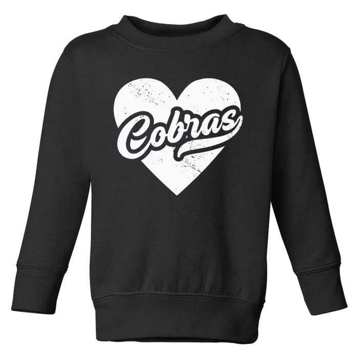 Vintage Cobras High School Spirit Go Cobras Love Toddler Sweatshirt