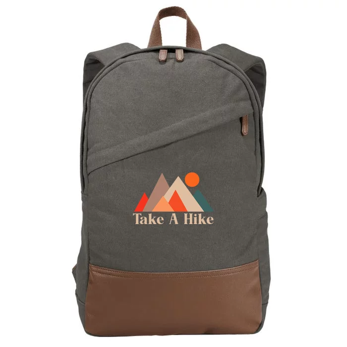 Vintage Camping Hiking Outdoor Mountain Take A Hike Cotton Canvas Backpack