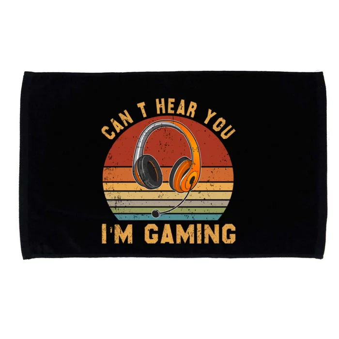 Vintage Can't Hear You I'm Gaming Lover Video Gamer Cute Gift Microfiber Hand Towel