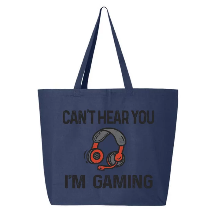 Vintage Can't Hear You I'm Gaming Gift Funny Gamers Cool Gift 25L Jumbo Tote