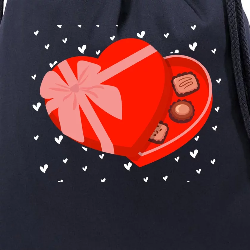 Valentines Chocolate Heart Shape Chocolate Hearts Cocoa Gift Drawstring Bag