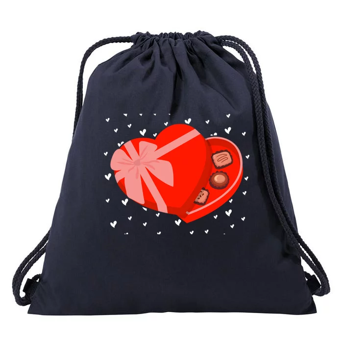 Valentines Chocolate Heart Shape Chocolate Hearts Cocoa Gift Drawstring Bag