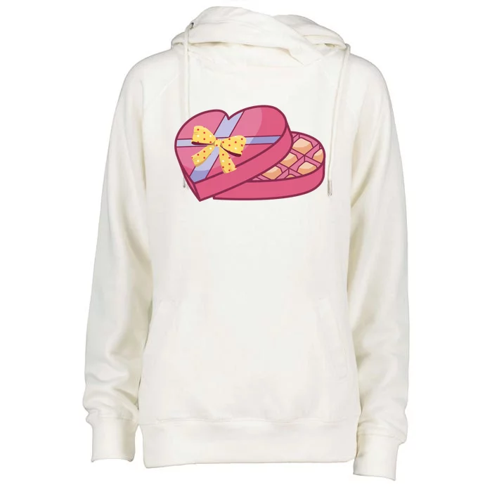 Valentines Chocolate Heart Shape Chocolate Hearts Cocoa Cool Gift Womens Funnel Neck Pullover Hood