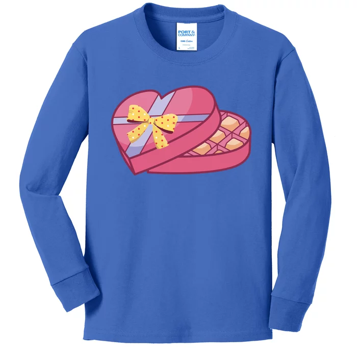 Valentines Chocolate Heart Shape Chocolate Hearts Cocoa Cool Gift Kids Long Sleeve Shirt