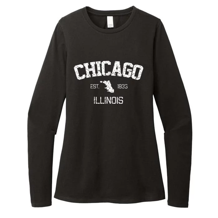 Vintage Chicago Illinois Est. 1833 Souvenir Womens CVC Long Sleeve Shirt