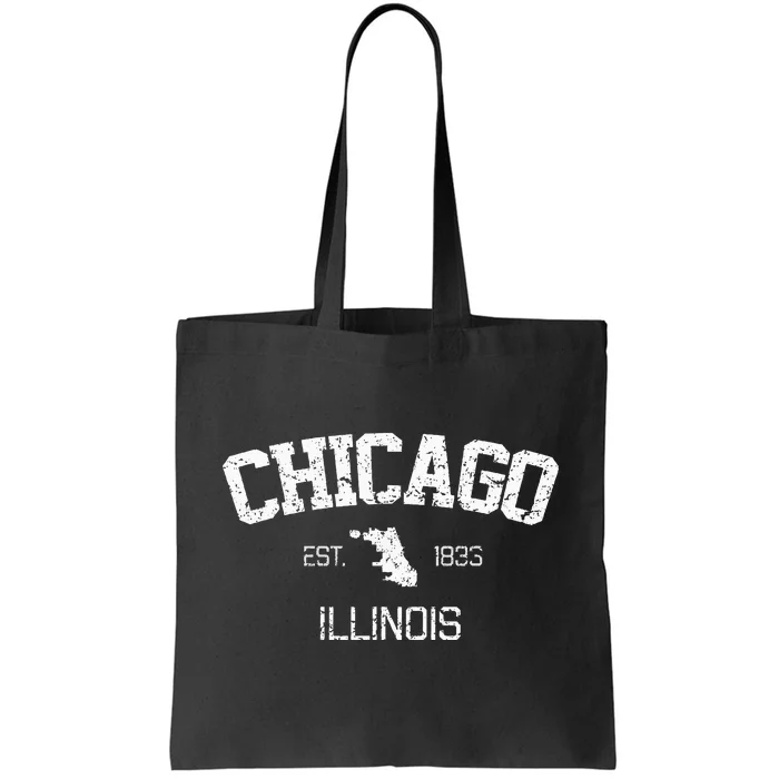 Vintage Chicago Illinois Est. 1833 Souvenir Tote Bag