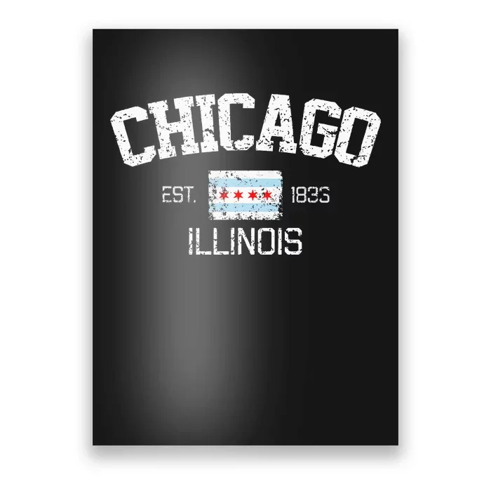 Vintage Chicago Illinois Est. 1833 Souvenir Poster