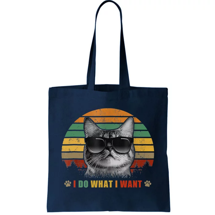 Vintage Cat I Do What I Want Cat Funny Cat Lover Tote Bag