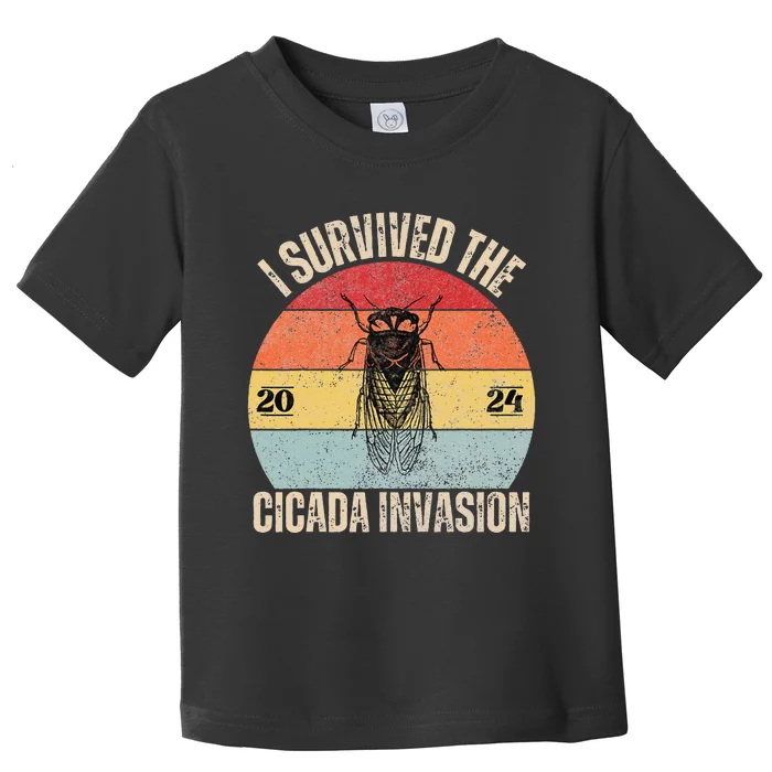 Vintage Cicada Invasion 2024 Toddler T-Shirt