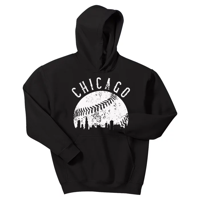 Vintage Chicago Illinois Skyline Apparel Kids Hoodie