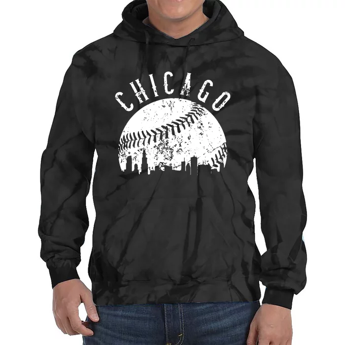 Vintage Chicago Illinois Skyline Apparel Tie Dye Hoodie