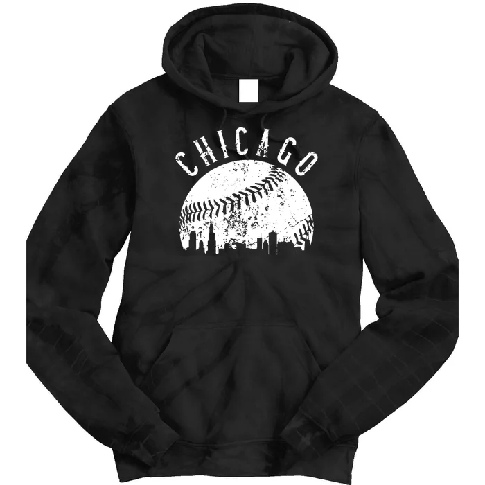 Vintage Chicago Illinois Skyline Apparel Tie Dye Hoodie