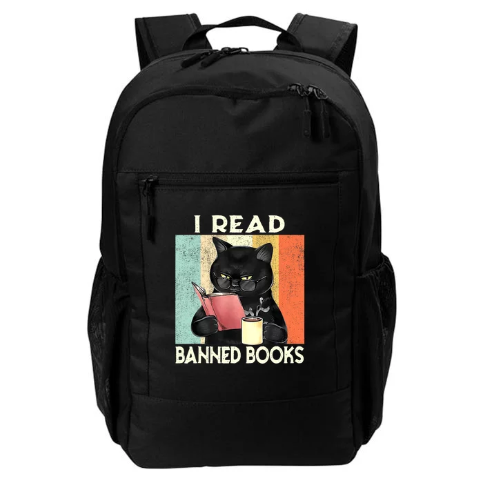 Vintage Cat I Read Banned Books Funny Daily Commute Backpack