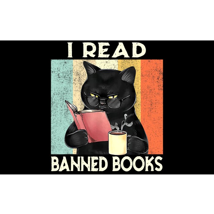 Vintage Cat I Read Banned Books Funny Bumper Sticker