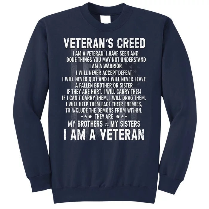 Veteran's Creed I'm A Veteran Tall Sweatshirt