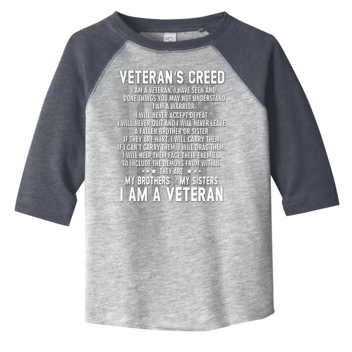 Veteran's Creed I'm A Veteran Toddler Fine Jersey T-Shirt