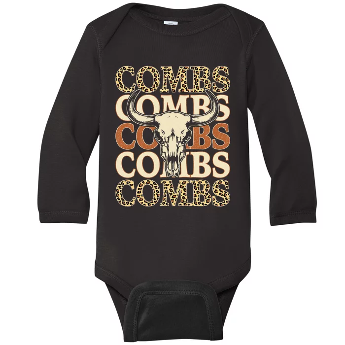 Vintage Comb I Love Comb Personalized Skull Baby Long Sleeve Bodysuit