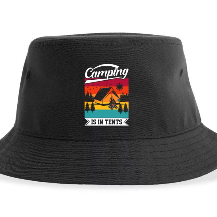 Vintage Camping Is In Tents Gift For Camper Sustainable Bucket Hat