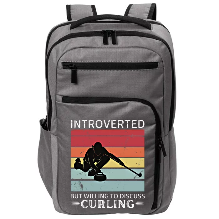 Vintage Curling Introverted But Willing To Discuss Curling Meaningful Gift Impact Tech Backpack