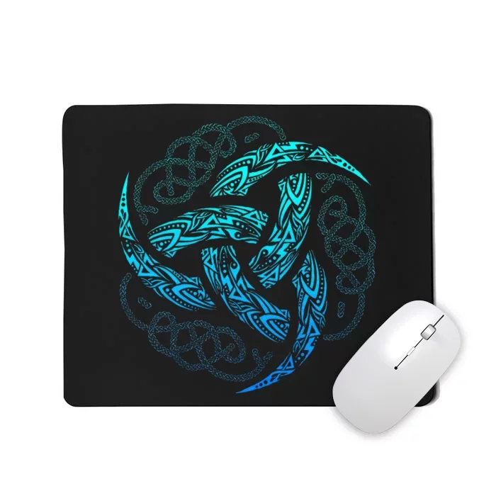 Viking Celtic Knotwork Triple Horn Of Odin Mousepad