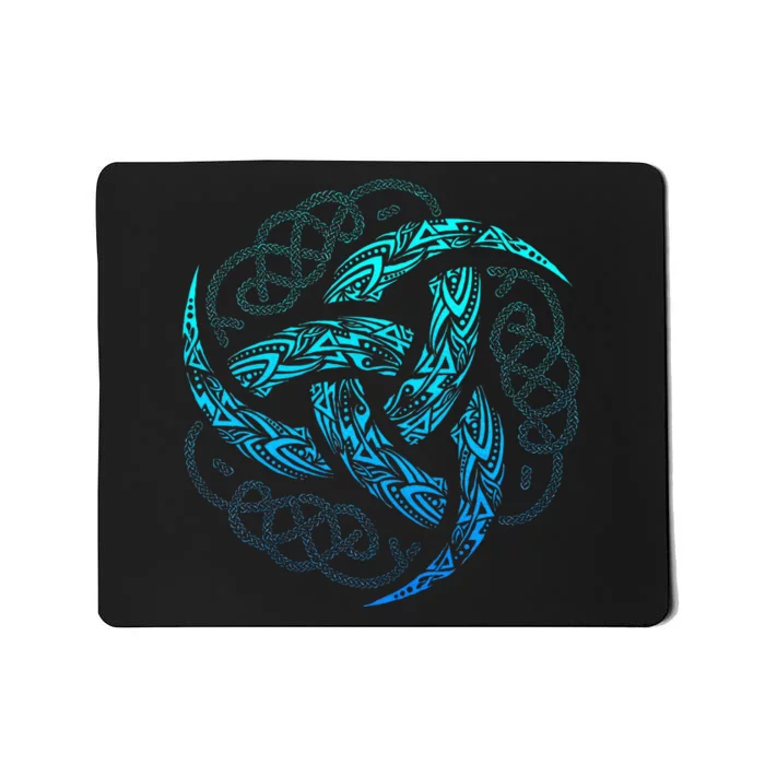 Viking Celtic Knotwork Triple Horn Of Odin Mousepad