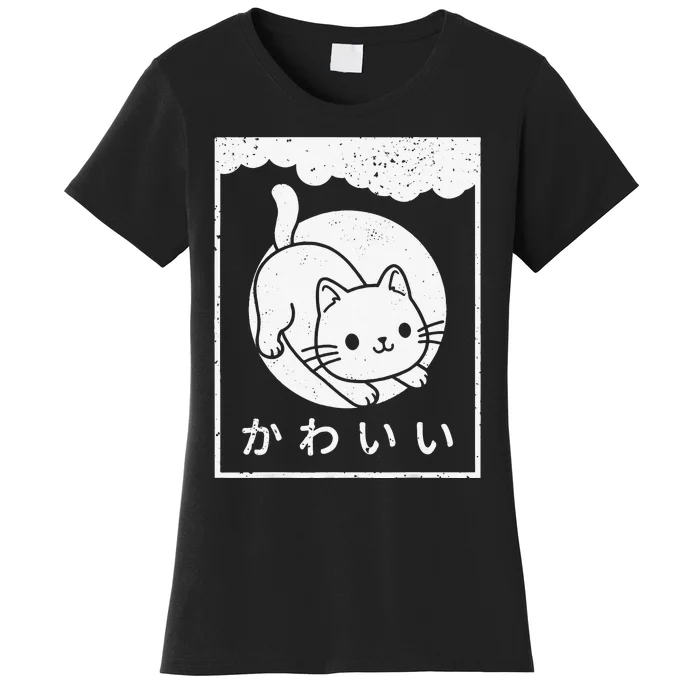 Vintage Cat Kawaii Cat Anime Lovers Japanese Art Women's T-Shirt