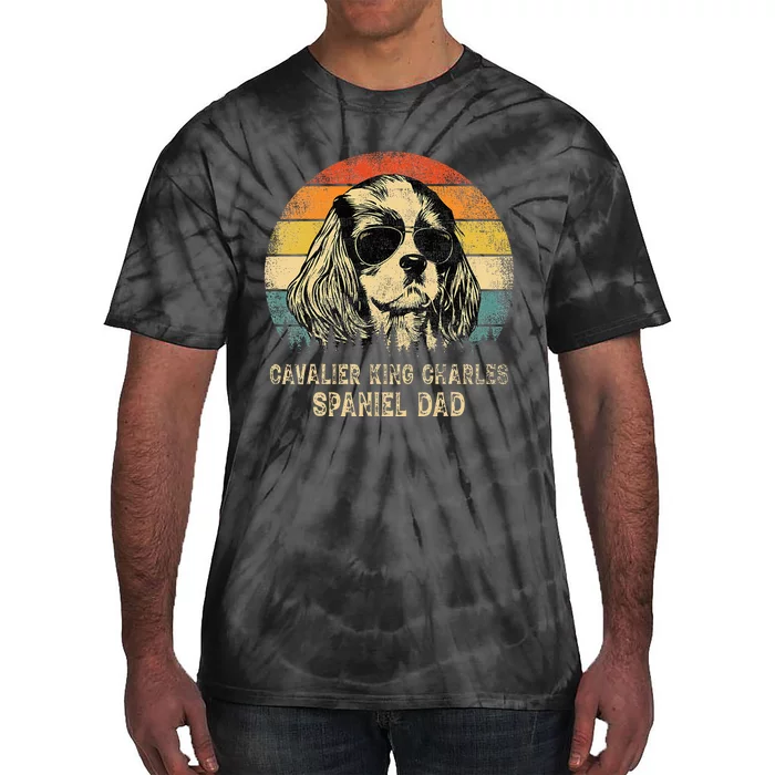 Vintage Cavalier King Charles Spaniel Dad Dog FatherS Day Tie-Dye T-Shirt